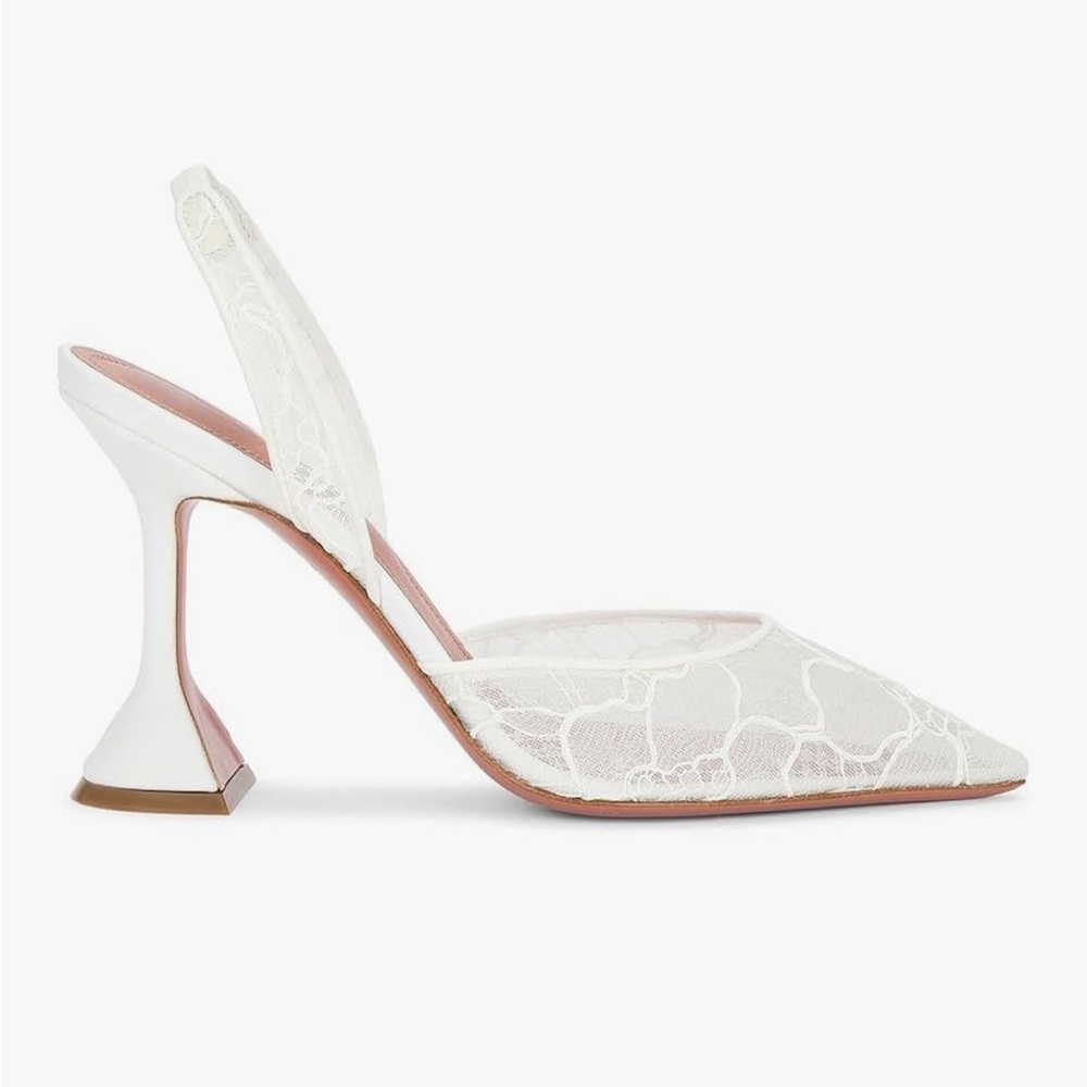 Chic White Lace Slingback Heels